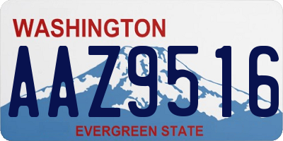 WA license plate AAZ9516
