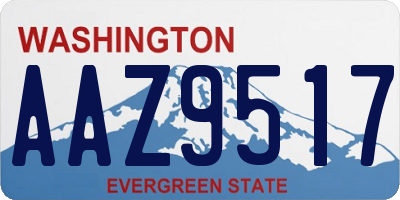 WA license plate AAZ9517