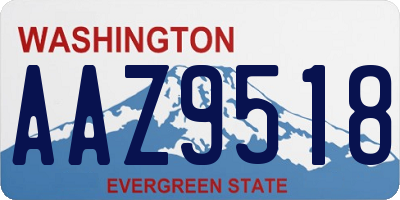 WA license plate AAZ9518