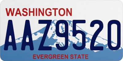 WA license plate AAZ9520