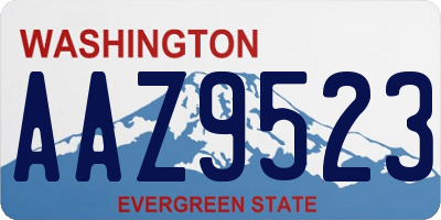 WA license plate AAZ9523