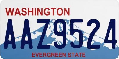 WA license plate AAZ9524