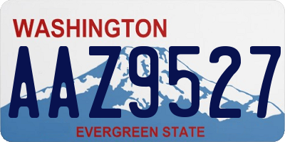 WA license plate AAZ9527