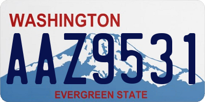 WA license plate AAZ9531