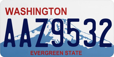 WA license plate AAZ9532
