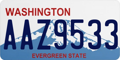 WA license plate AAZ9533