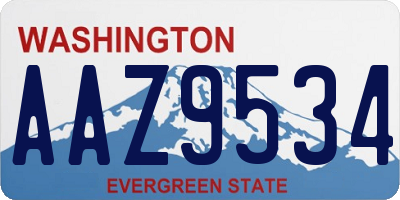 WA license plate AAZ9534