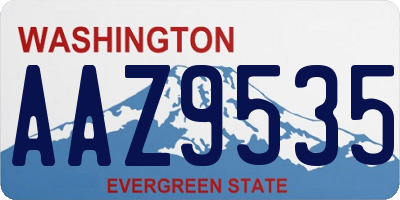WA license plate AAZ9535