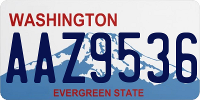 WA license plate AAZ9536