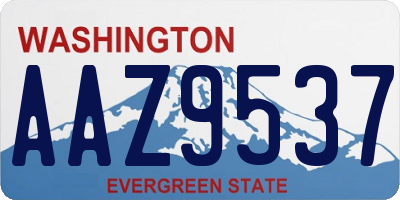 WA license plate AAZ9537