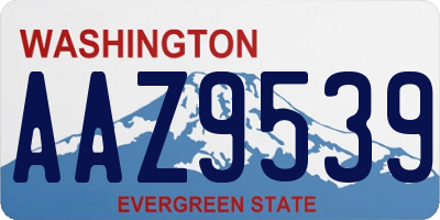 WA license plate AAZ9539