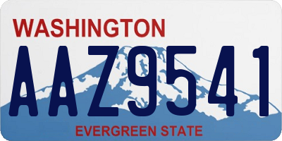 WA license plate AAZ9541