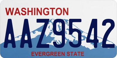 WA license plate AAZ9542