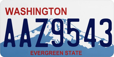 WA license plate AAZ9543