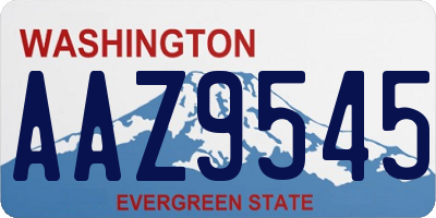 WA license plate AAZ9545