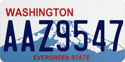 WA license plate AAZ9547