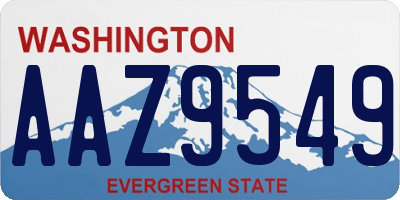 WA license plate AAZ9549