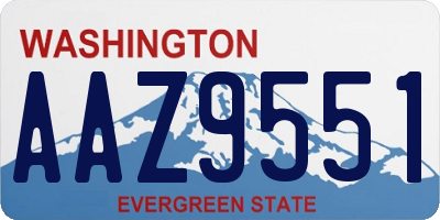 WA license plate AAZ9551