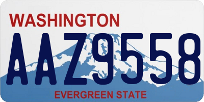 WA license plate AAZ9558