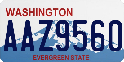 WA license plate AAZ9560