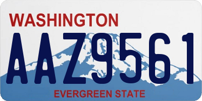 WA license plate AAZ9561