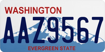WA license plate AAZ9567