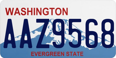WA license plate AAZ9568