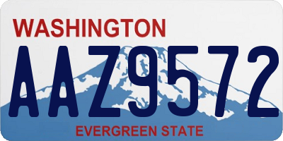 WA license plate AAZ9572