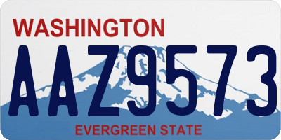 WA license plate AAZ9573