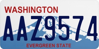 WA license plate AAZ9574