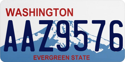WA license plate AAZ9576