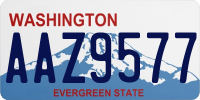 WA license plate AAZ9577