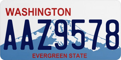 WA license plate AAZ9578