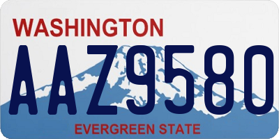 WA license plate AAZ9580