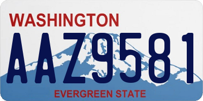 WA license plate AAZ9581