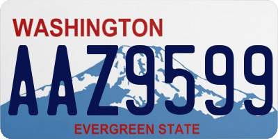 WA license plate AAZ9599