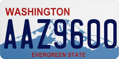 WA license plate AAZ9600