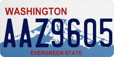 WA license plate AAZ9605