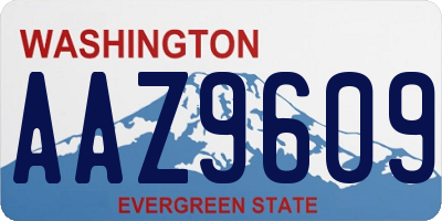 WA license plate AAZ9609