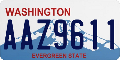 WA license plate AAZ9611