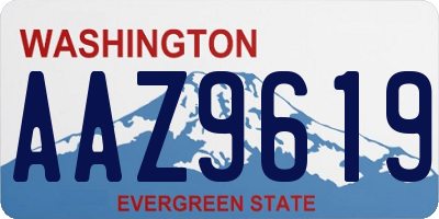 WA license plate AAZ9619