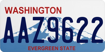 WA license plate AAZ9622