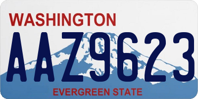 WA license plate AAZ9623