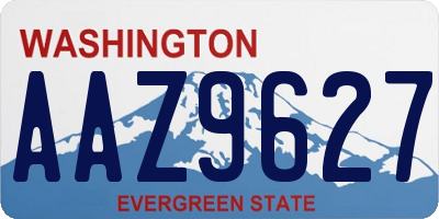 WA license plate AAZ9627