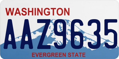 WA license plate AAZ9635