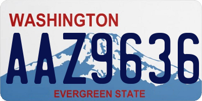 WA license plate AAZ9636