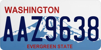 WA license plate AAZ9638