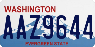 WA license plate AAZ9644