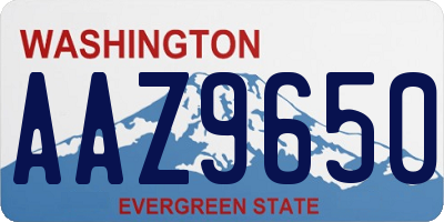 WA license plate AAZ9650