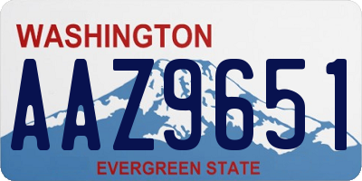 WA license plate AAZ9651